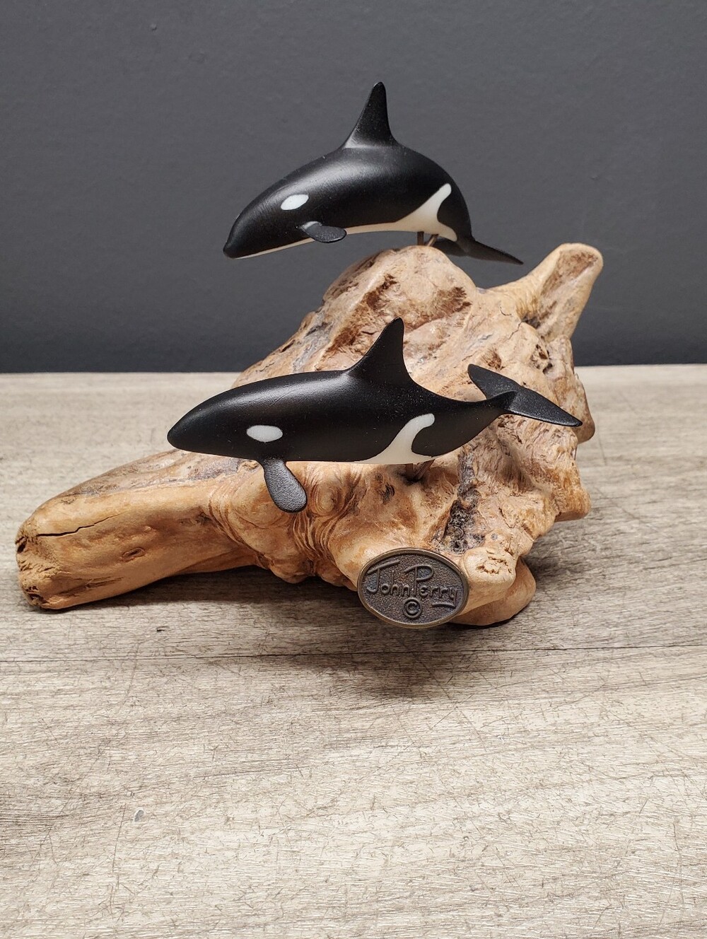 Vintage John Perry Killer Whale sculpture